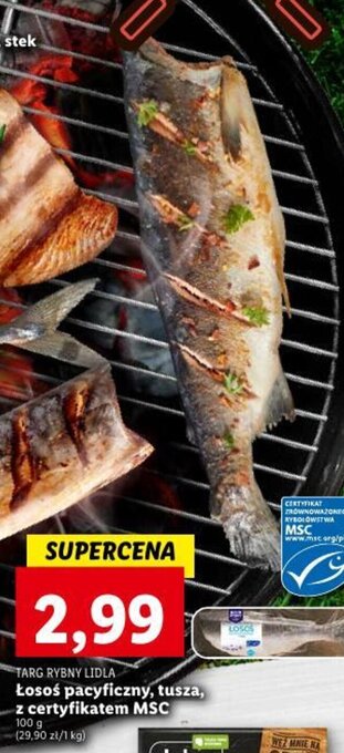 Lidl Łosoś pacyficzny, tusza, z certyfikatem MSC 100 g oferta