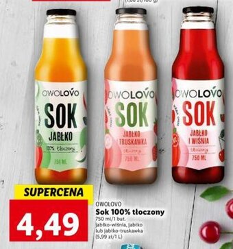 Lidl OWOLOVO Sok 100% tłoczony 750 ml oferta