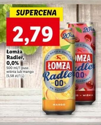 Lidl Łomża Radler, 0,0% 500 ml oferta