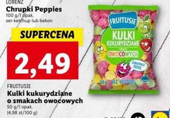 Lidl FRUITUSIE Kulki kukurydziane o smakach owocowych 50 g oferta