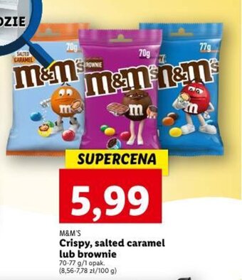 Lidl M&M'S Crispy, salted caramel lub brownie 70-77 g oferta