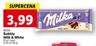 Lidl MILKA Bubbly Milk & White 95 g oferta