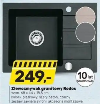 Bricomarche Zlewozmywak granitowy Rodos wym. 68 x 44 x 18,5 cm oferta