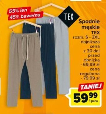 Carrefour Spodnie męskie TEX oferta