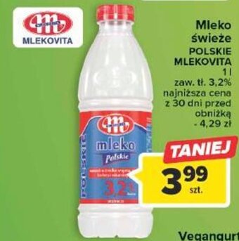 Carrefour Market Mleko świeże POLSKIE MLEKOVITA 1l zaw. tł. 3,2% oferta