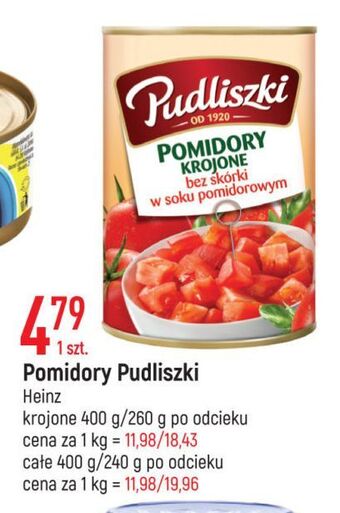 E.Leclerc Pomidory krojone bez skórki w soku pomidorowym pudliszki oferta