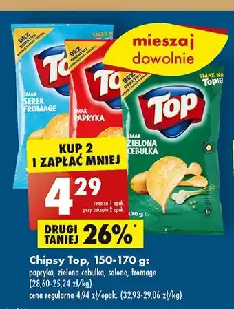 Biedronka Chipsy zielona cebulka oferta