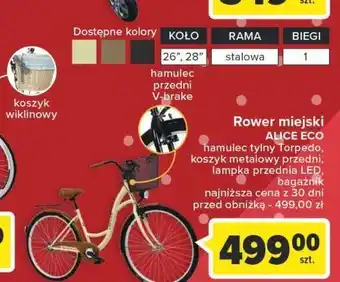 Carrefour Rower 26 ctb alice kosz green bike oferta