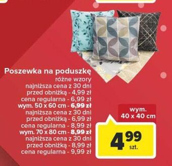 Carrefour Poszewka na poduszke 40 x cm oferta