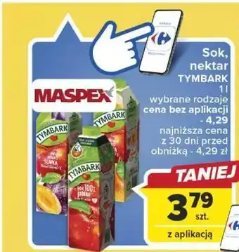 Carrefour Sok jabłkowy tymbark 1936 oferta