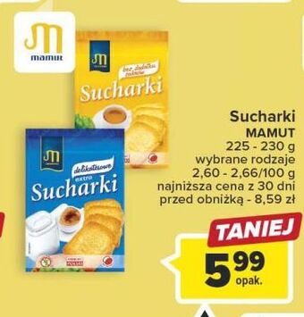 Carrefour Sucharki bez dodatku cukrów mamut oferta