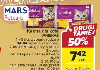 Carrefour Karma dla kota drobiowe frykasy kurczak + indyk whiskas pure delight oferta