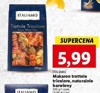 Lidl Makaron trottole tricolore italiamo oferta