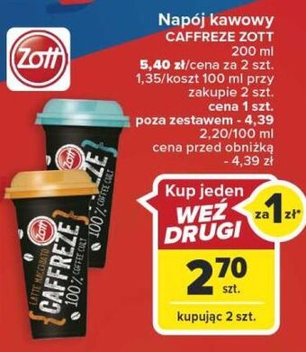 Carrefour Napój latte macchiato zott caffreze oferta