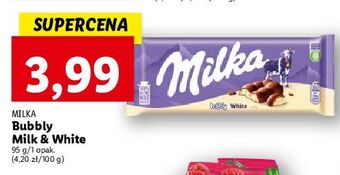 Lidl Czekolada biała milka bubbly oferta