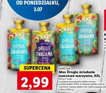 Lidl Mus malina jagoda jabłko banan drugie śniadanie oferta