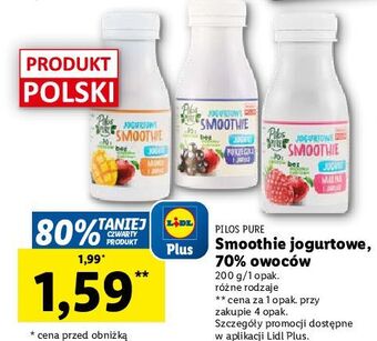 Lidl Jogurtowe smoothie malina jabłko pilos pure oferta