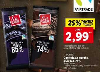 Lidl Czekolada gorzka extra dark 85% fin carre oferta