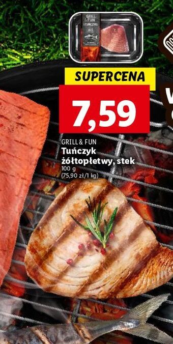 Lidl Tuńczyk żółtopłetwy stek grill and fun oferta