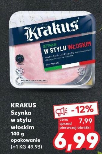 Kaufland KRAKUS Szynka w stylu włoskim 140 g opakowanie oferta