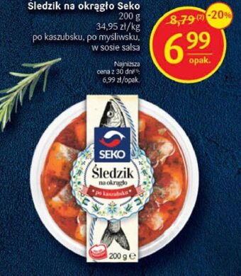 Delikatesy Centrum Śledzik na okrągło seko 200g oferta