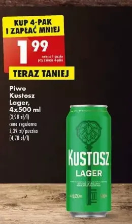 Biedronka Piwo kustosz lager oferta
