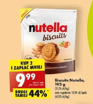 Biedronka Ciastka z kremem nutella biscuits oferta