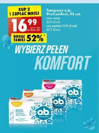 Biedronka Tampony normal o.b. procomfort oferta