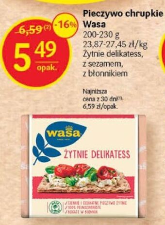 Delikatesy Centrum Pieczywo chrupkie wasa oferta