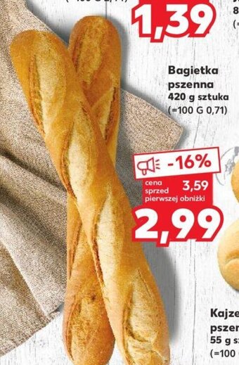 Kaufland Bagietka pszenna 420 g sztuka oferta