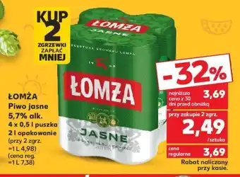 Kaufland ŁOMŻA Piwo jasne 5,7% alk. 4 x 0,5 l puszka 2l opakowanie oferta