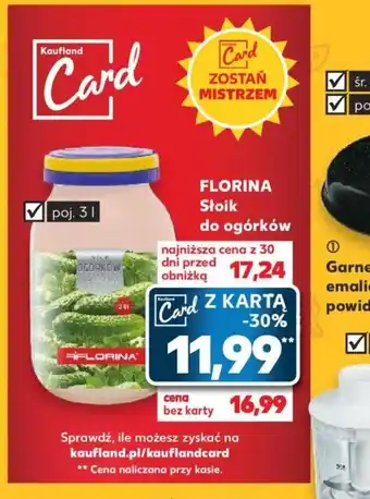 Kaufland FLORINA® Słoik do ogórków poj.3l oferta