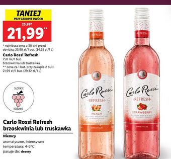 Lidl Wino carlo rossi refresh peach oferta