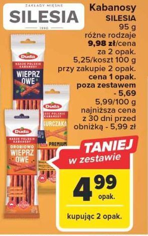 Carrefour Kabanosy drobiowo-wieprzowe silesia duda oferta