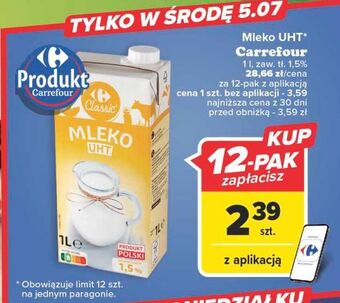 Carrefour Mleko 1.5% carrefour classic oferta