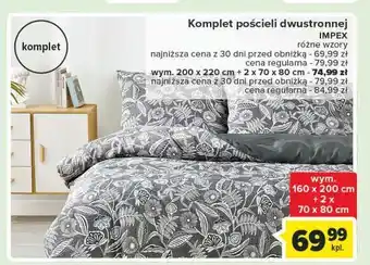 Carrefour Komplet pościeli dwustronnej rozm. 160 x 200 cm + 2 70 80 impex oferta