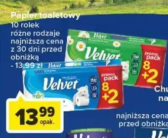 Carrefour Papier toaletowy delikatnie biały velvet oferta