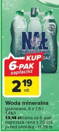 Carrefour Woda gazowana nałęczowianka oferta
