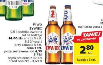 Carrefour Piwo żywiec jasne pełne oferta