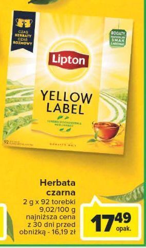 Herbata lipton yellow label tea