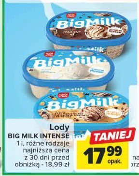 Carrefour Lody czekolada algida big milk oferta