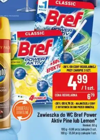 Polomarket Zawieszka do WC Bref Power Aktiv Pine lub Lemon, 50 g oferta