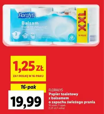 Lidl FLORALYS Papier toaletowy z balsamem o zapachu świeżego prania oferta