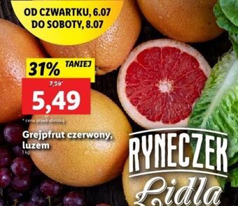 Lidl Grejpfrut czerwony, luzem 1 kg oferta