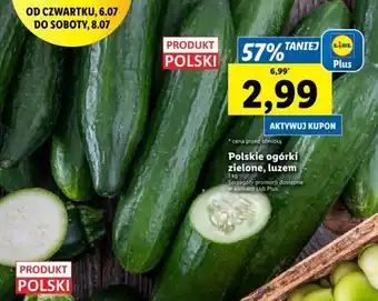 Lidl Polskie ogórki zielone, luzem 1kg oferta