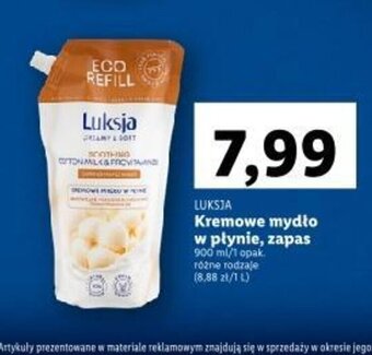 Lidl LUKSJA Kremowe mydło w płynie, zapas 900 ml oferta