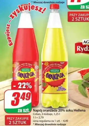 Dino Napój oranżada 20% soku Hellena 1,25 l oferta