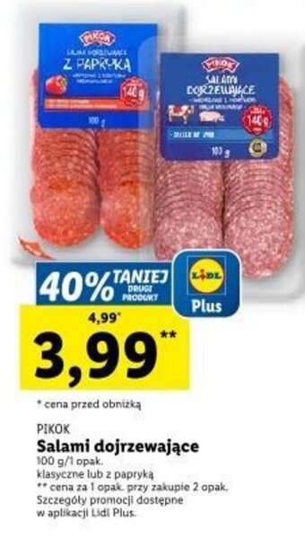 Lidl PIKOK Salami dojrzewające 100 g oferta
