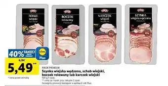 Lidl PIKOK PREMIUM Szynka wiejska wędzona, schab wiejski, boczek rolowany lub karczek wiejski 100 g oferta