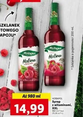 Lidl HERBAPOL Syrop z witaminami, XXL 980ml oferta